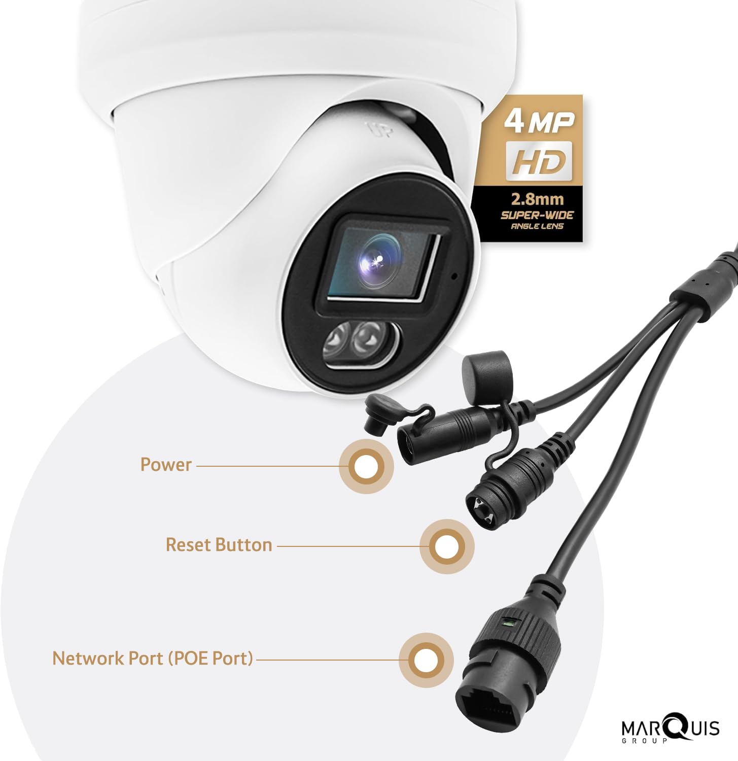 Amazon.com : Marquis 4MP PoE IP Turret Dome Camera with Audio, IP